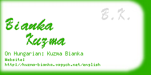 bianka kuzma business card